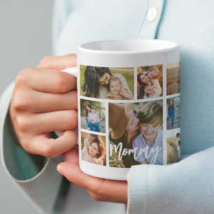 Caneca De Café Colagem de Fotos da Mamãe Estilosa 15