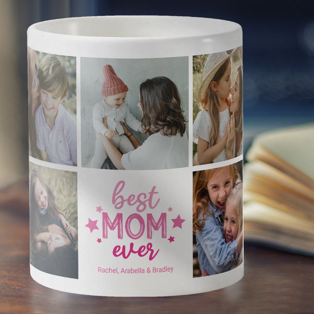 Caneca De Café Colagem de Fotos da Melhor Mãe do Mundo (Criador carregado)