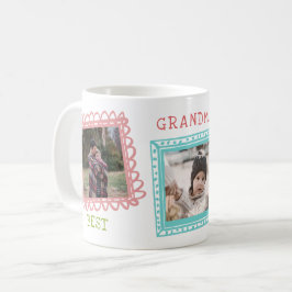 Caneca De Café Colagem de Fotos da Melhor Vovó