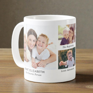 Caneca De Café Colagem de Fotos da Tia