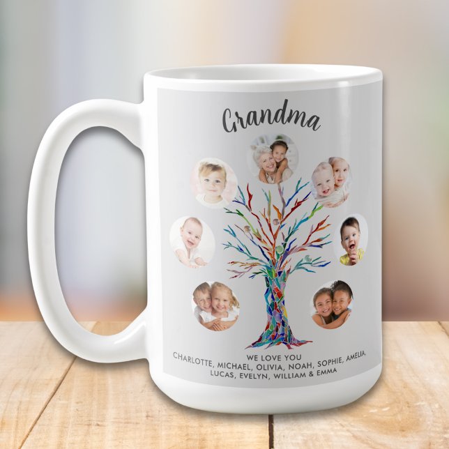Caneca De Café Colagem de Fotos da Vovó (Criador carregado)