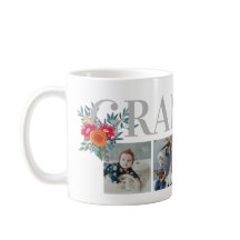 Colagem de Fotos da Vovó Floral Vermelha Bonito