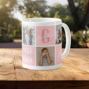 Caneca De Café Colagem de Fotos da Vovó Rosa Moderna