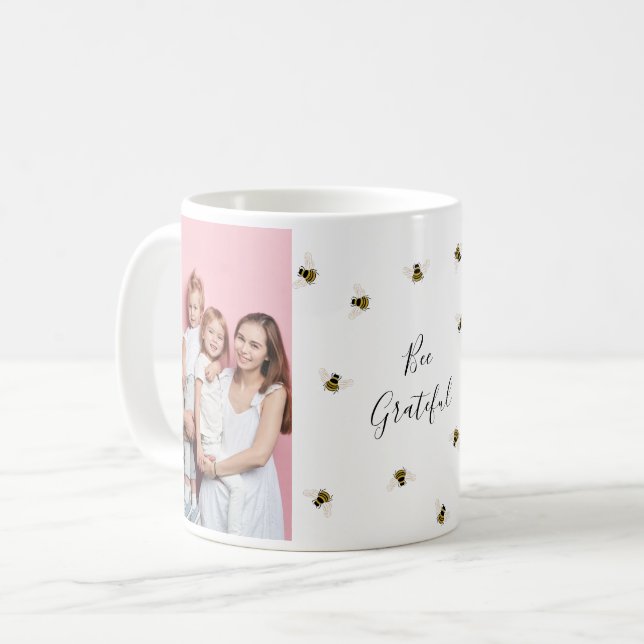 Caneca De Café Colagem de Fotos de Abelhas de Mel (Frente Esquerda)