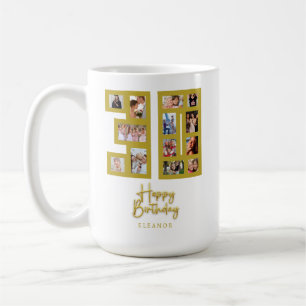 Caneca De Café Colagem de Fotos de Aniversário de 30 anos