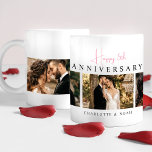 Caneca De Café Colagem de Fotos de Aniversário Personalizada<br><div class="desc">Celebre a sua história de amor com a nossa Foto Collage Coffee Mug,  criada com um toque elegante e moderno. Personalize-o com três fotos prezadas e o ano do seu aniversário,  fazer-o como um presente de aniversário de casamento ou um presente especial para o Dia de os namorados!</div>