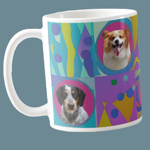 Caneca De Café Colagem de Fotos de Cachorro Personalizada I Cacho