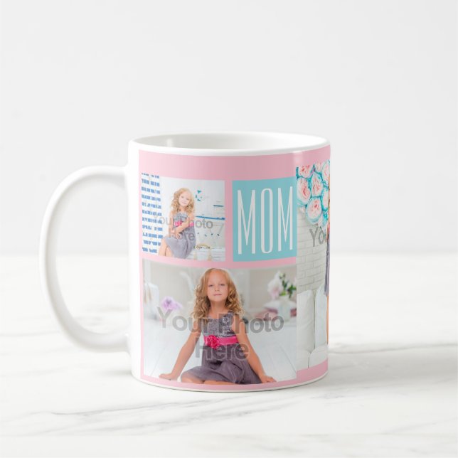 Caneca De Café Colagem de Fotos de Dia de as mães Personalizada R (Esquerda)