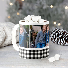 Caneca De Café Colagem de Fotos de Feriado de Xadrez de Buffalo P