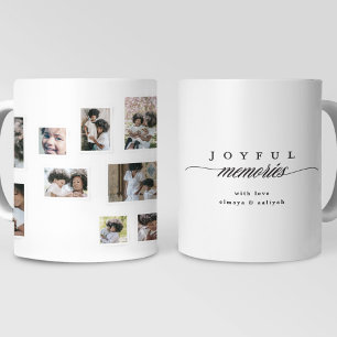 Caneca De Café Colagem de Fotos de Férias Momentos Alegres Modern