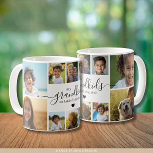 Caneca De Café Colagem de Fotos de Netos Lindos para Avó