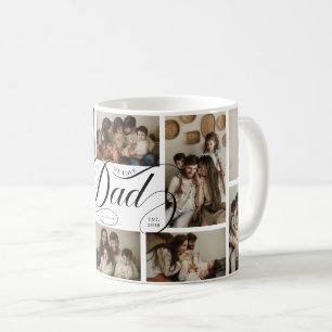 Caneca De Café Colagem de Fotos de Papai com Tipografia de Roteir