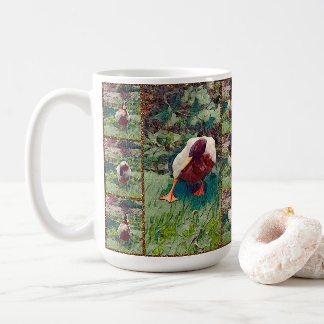 Caneca De Café Colagem de Fotos de Pato Bordado, Coffee Mug (Com Donut)