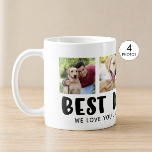 Caneca De Café Colagem de Fotos de Pegada de Pata do MELHOR PAI D