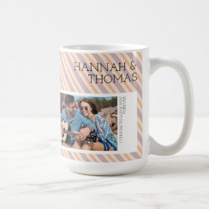 Caneca De Café Colagem de Fotos de Pêssego do dia de os namorados
