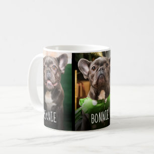 Caneca De Café Colagem de Fotos de Pet Fofinho 3 Moderno Nome