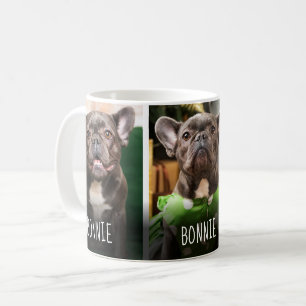 Caneca De Café Colagem de Fotos de Pet Fofinho 3 Moderno Nome