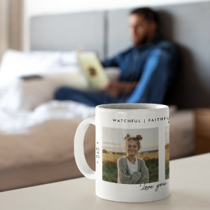 Caneca De Café Colagem de Fotos de Presente para Pai Fiel Cristão