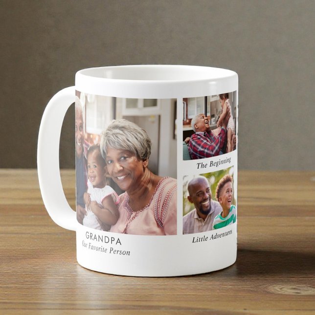 Caneca De Café Colagem de Fotos do Avô (Grandpa Photo Collage Coffee Mug)