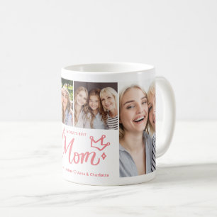 Caneca De Café Colagem de Fotos do Dia das Mães Melhor Mãe do Mun