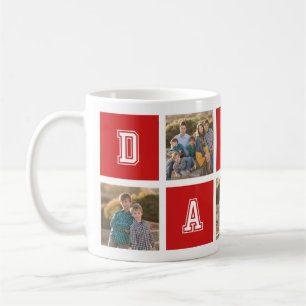 Caneca De Café Colagem de Fotos do Pai de Cor Quadrada Editável