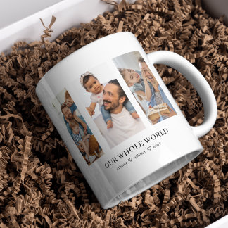 Caneca De Café Colagem de Fotos do Papai Elegante Presente do Dia