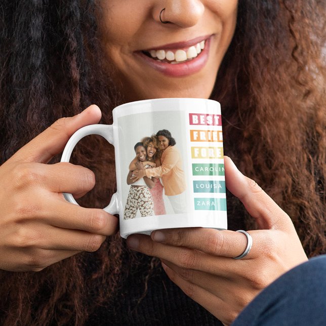 Caneca De Café Colagem de Fotos dos Melhores Amigos da Tendência  (Criador carregado)