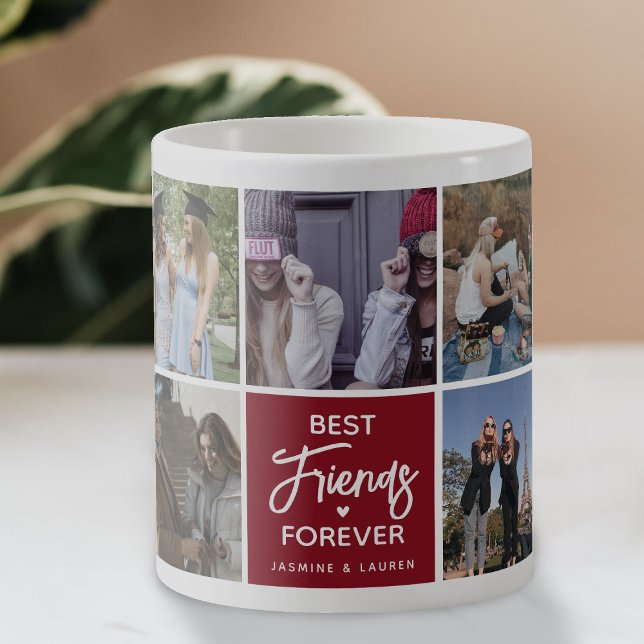 Caneca De Café Colagem de Fotos dos Melhores Amigos Modernos para (Criador carregado)