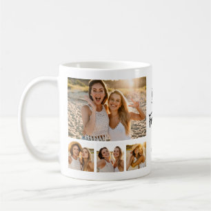 Caneca De Café Colagem de Fotos dos Melhores Amigos Personalizada