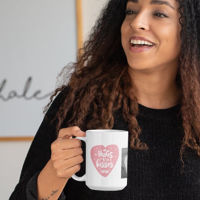 Caneca De Café Colagem de fotos e abraços do Casal e beijos do co (Criador carregado)