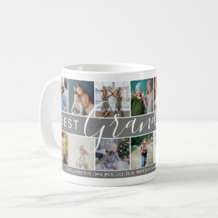 Caneca De Café Colagem de Fotos e Nomes do Melhor Avô de Todos os