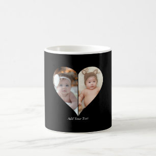 Caneca De Café Colagem de Fotos em Formato Coração 2