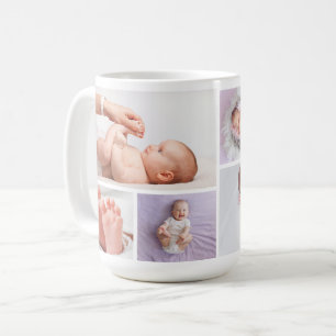 Caneca De Café Colagem de fotos família dá boas-vindas ao recém-n
