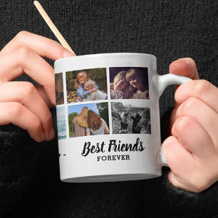 Caneca De Café Colagem de Fotos Melhores Amigos para Sempre