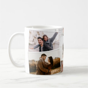 Caneca De Café Colagem de fotos mínima moderna elegante