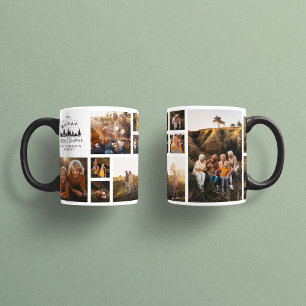 Caneca De Café Colagem de fotos minimalista moderna de Natal pret