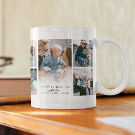Caneca De Café Colagem de Fotos Moderna Dia dos Pais