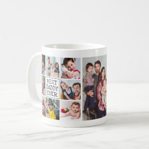 Caneca De Café Colagem de Fotos Moderna Melhor Pai Nunca