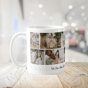 Caneca De Café Colagem de Fotos Moderna para Vovó 12