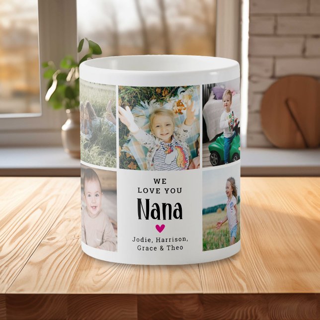 Caneca De Café Colagem de Fotos 'Nós Amamos Você Vovó' (Criador carregado)