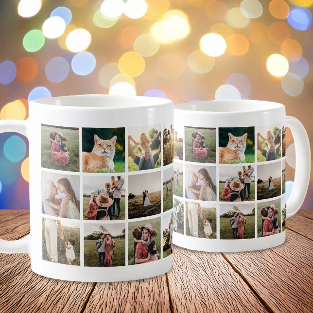 Caneca De Café Colagem de Fotos Personalizada (Criador carregado)