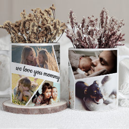 Caneca De Café Colagem de Fotos Personalizada Ama a Família Mãe