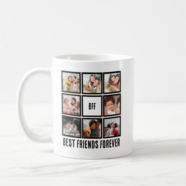 Caneca De Café Colagem de Fotos Personalizada BFF Melhores Amigos (Esquerda)