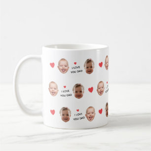 Caneca De Café Colagem de Fotos Personalizada com 2 Fotos do Rost