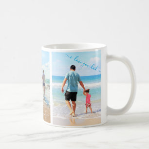 Caneca De Café Colagem de Fotos Personalizada com Texto - Eu Amo