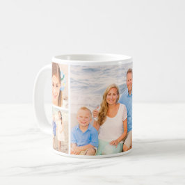 Caneca De Café Colagem de Fotos Personalizada da Família