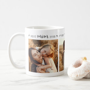 Caneca De Café Colagem de Fotos Personalizada da Família Elegante