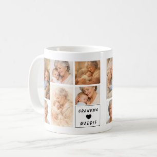 Caneca De Café Colagem de Fotos Personalizada da Vovó Dia dos A