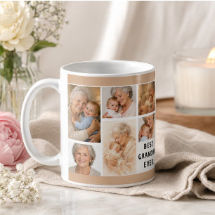 Caneca De Café Colagem de Fotos Personalizada da Vovó Dia dos A