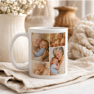 Caneca De Café Colagem de Fotos Personalizada da Vovó | Dia dos A